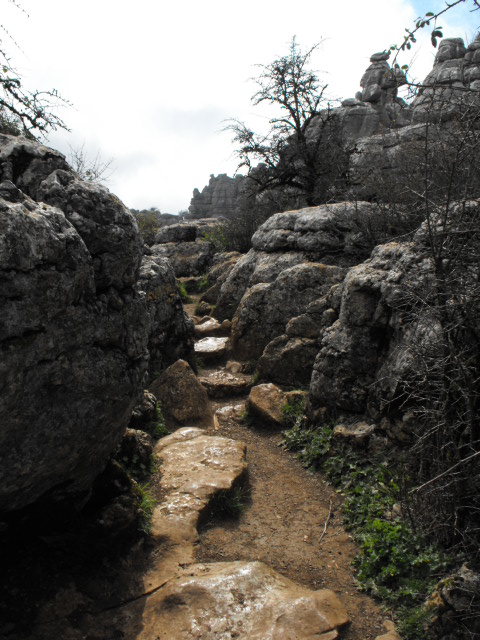 En hyggelig lille sti i El Torcal (Malaga)